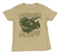 Béžové tričko s dinosaurom H&M
