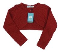 Nové - Červené svetrové děrované bolerko Boleruse