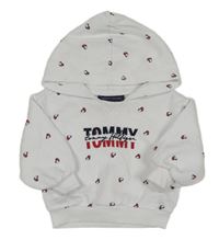 Bílá mikina s logem a kapucí TOMMY HILFIGER