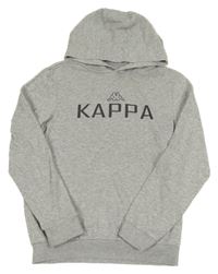 Šedá mikina s logem a kapucí Kappa 