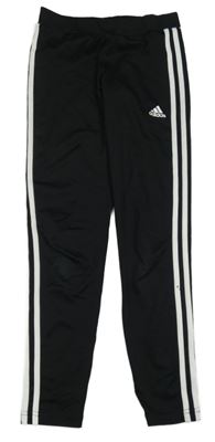 Černé sportovní legíny s pruhy Adidas 