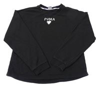 Čierna crop mikina so srdiečkom a logom Puma