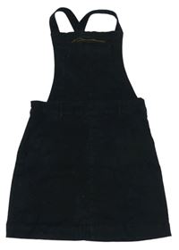 Čierna chino rifľová na traká sukňa M&S