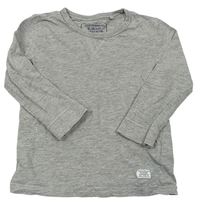 Sivé melírované tričko s nášivkou Bluezoo