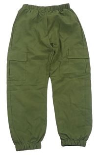 Khaki cargo cuff kalhoty SHEIN