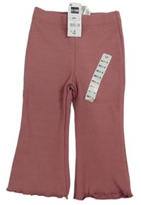 Starorůžové žebrované/vzorované flare kalhoty St. Bernard