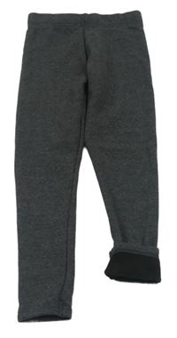 Tmavošedé melírované teplákové zateplené legíny PRIMARK