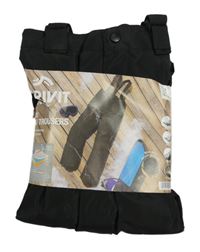 Nové - černé šusťákové funkční zimní oteplovačky s odepínacími kšandami crivit