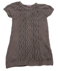 Čokoládové pletené šaty so vzorom F&F