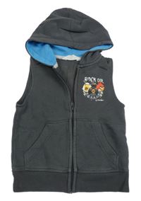 Tmavošedá propínací tepláková vesta s Angry Birds a kapucí H&M