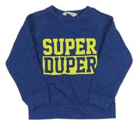 Modro/tmavomodrá melírovaná mikina s nápismi H&M