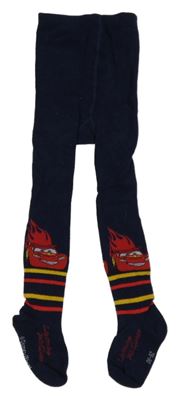 Tmavomodré pančuchy s Cars a pruhmi Disney