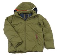Khaki šusťáková zimní bunda s kapucí TOMMY HILFIGER