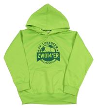 Kriklavoě zelená mikina s loptou a vreckom a kapucňou AWDis