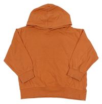 Tmavooranžová oversize mikina s vreckom a kapucňou M&Co