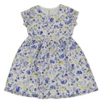 Biele čipkové šaty s kvietkami a motýlikmi Topolino