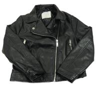 Černý koženkový jarní crop křivák s límečkem PRIMARK