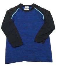 Safírovo-čierne melírované thermo tričko POCOPIANO