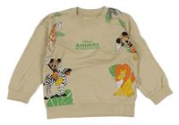 Béžová mikina s Mickey a zvířátky Disney