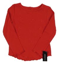 Nové - červené žebrované triko s větvičkami St. Bernard