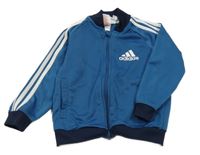 Petrolejovo-tmavomodro-bílá propínací sportovní mikina Adidas