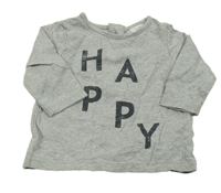 Sivé melírované tričko s nápisom Next