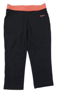 Černo-lososové capri sportovní legíny s logem benger