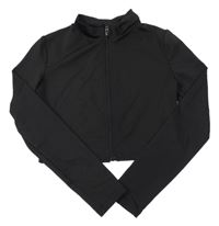 Čierna prepínaci športová crop mikina SHEIN
