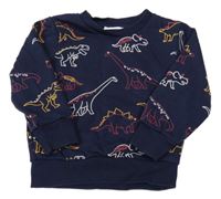 Tmavomodrá mikina s dinosaurami C&A