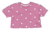 Ružové bodkované crop tričko Primark
