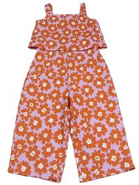 Lila květovaný culottes overal Tu