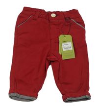 Červené plátenné chino nohavice Baker