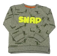 Khaki melírovaná mikina s krokodílmi  Mothercare