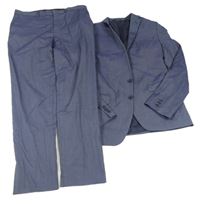 2set - Tmavomodré kockované slávnostné sako + nohavice C&A