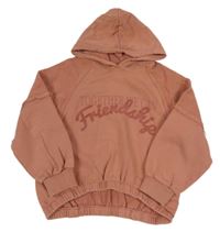 Starorůžová mikina s nápisem a kapucí River Island