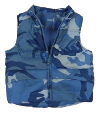 Modrá army šušťáková zateplená vesta St. Bernard