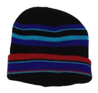 Čierno-farebná pruhovaná čapica