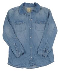 Modrá halenka riflového vzhledu Denim Co.