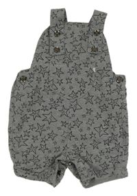 Sivé melírované teplákové na traké kraťasy s hviezdami