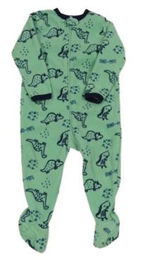 Zelený fleecový overal s dinosaury Primark