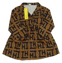 Nové - Hnědé vzorované košilové šaty Shein