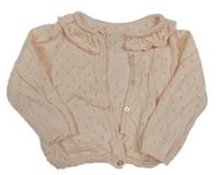 Svetloružový perforovaný prepínaci sveter s golierikom Matalan