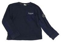 Tmavomodré tričko s šušťákovou vreckom Baker