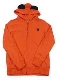 Červená prepínaci mikina s Mickeym a kapucňou Disney