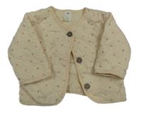 Béžová kvetovaná prešívaná zateplená prepínaci mikina H&M