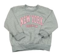 Sivá melírovaná mikina s nápisom