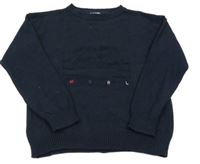 Tmavomodrý vlněný svetr s písmeny Mayoral