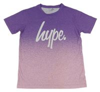 Fialovo-ružové skvrnité tričko s logom Hype