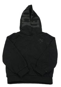 Černá mikina s hvězdou z flitrů a kapucí S. Oliver