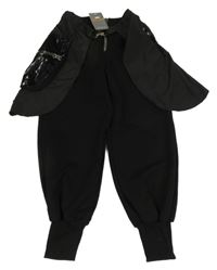 Nové - Černé tepláky s šusťákovou sukní s kapsou